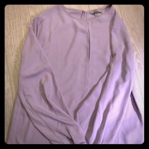 H & M lavender blouse with front cut